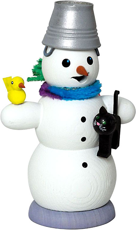 Drechslerei Kuhnert Räuchermann Schneemann mit Katze Drechslerei Kuhnert Räuchermann Schneemann mit Katze