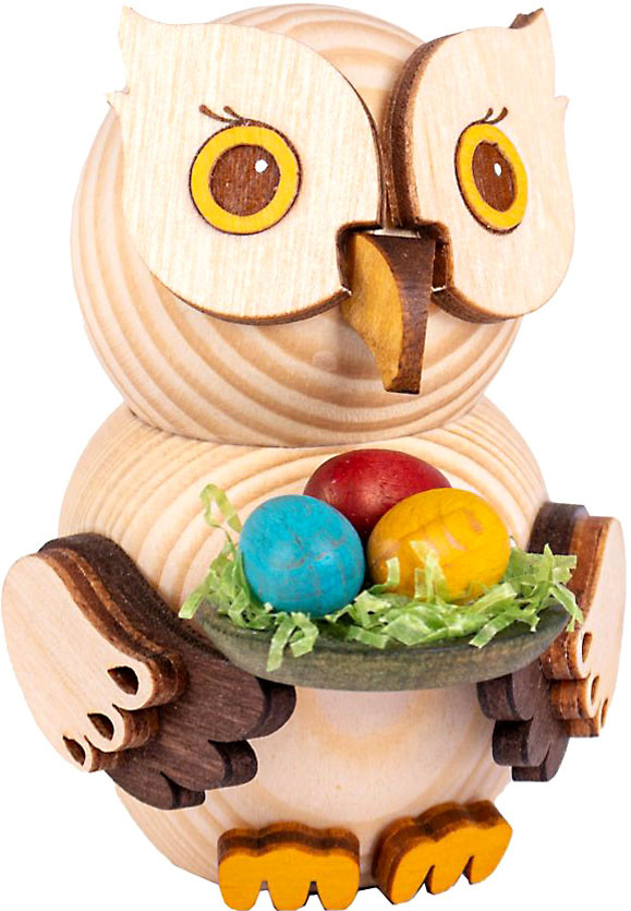 Drechslerei Kuhnert Mini-Eule mit Ostereiern Drechslerei Kuhnert Mini-Eule mit Ostereiern