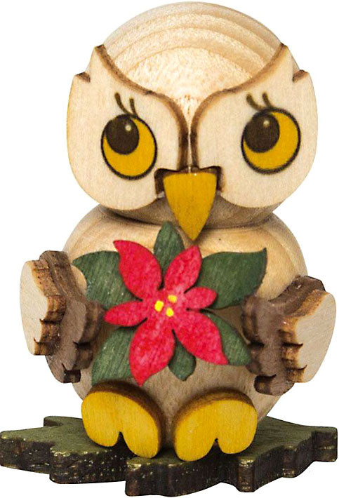 Drechslerei Kuhnert Eulenkind mit Weihnachtsstern Drechslerei Kuhnert Eulenkind mit Weihnachtsstern