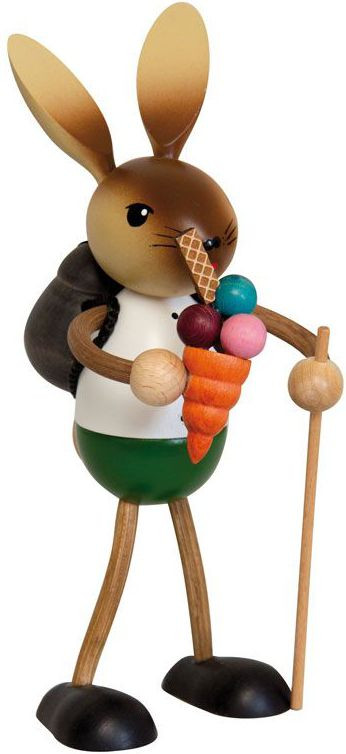 Drechslerei Kuhnert Hase mit Eis und Rucksack Drechslerei Kuhnert Hase mit Eis und Rucksack