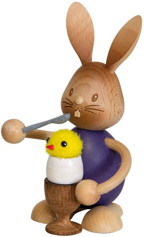 Drechslerei Kuhnert Stupsi Hase mit Eierbecher und Küken Drechslerei Kuhnert Stupsi Hase mit Eierbecher und Küken