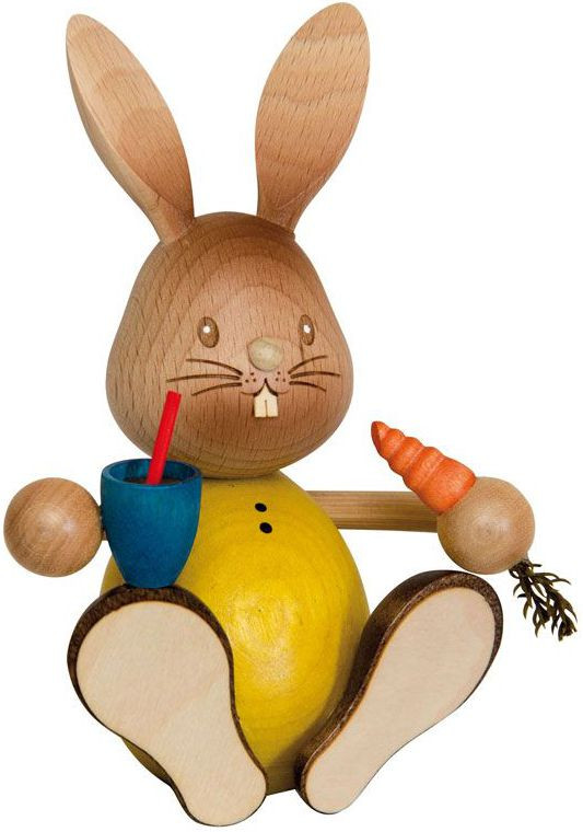 Drechslerei Kuhnert Stupsi Hase mit Möhre und Becher Drechslerei Kuhnert Stupsi Hase mit Möhre und Becher