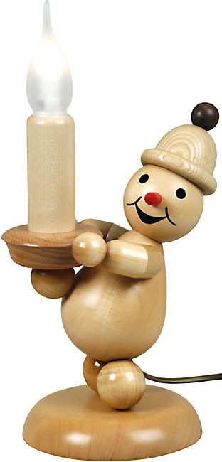 Drechslerei Volkmar Wagner Schneemann Junior Kerze, links Drechslerei Volkmar Wagner Schneemann Junior Kerze, links
