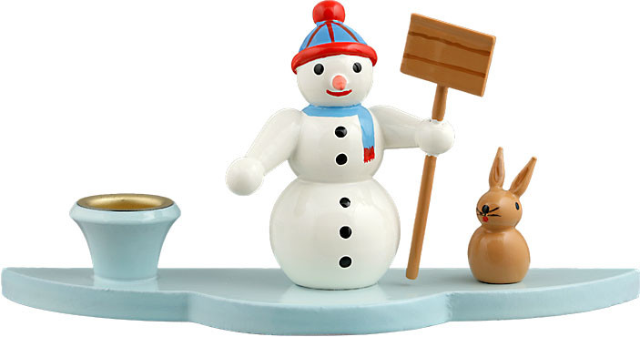Ellmann Kerzenhalter - Schneemann mit Hase Ellmann Kerzenhalter - Schneemann mit Hase