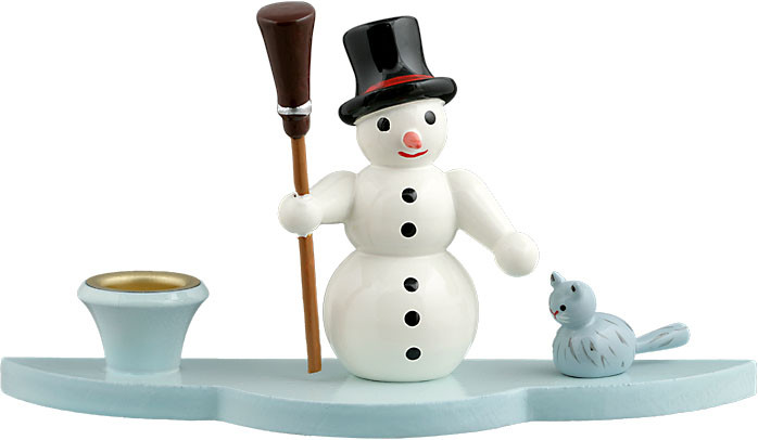Ellmann Kerzenhalter - Schneemann mit Katze Ellmann Kerzenhalter - Schneemann mit Katze