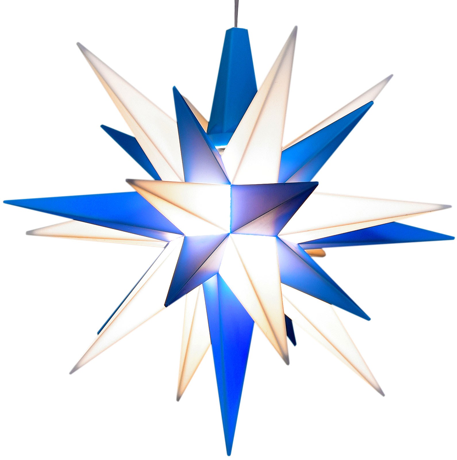Kleiner Herrnhuter Stern A1e blau/weiß, LED Kleiner Herrnhuter Stern A1e blau/weiß, LED