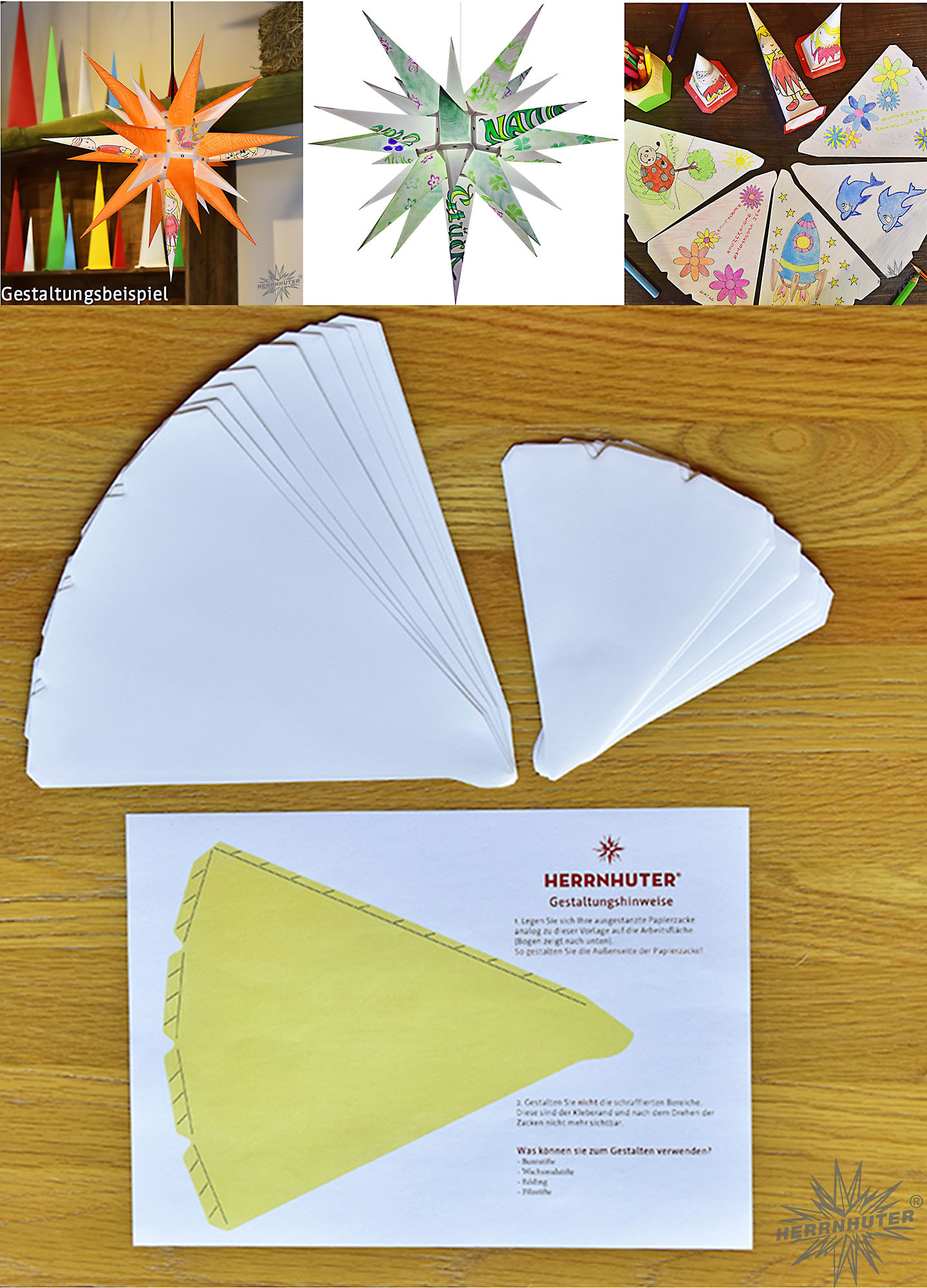 Herrnhuter Bastelset - Papierstern I6, zum selbstgestalten Herrnhuter Bastelset - Papierstern I6, zum selbstgestalten