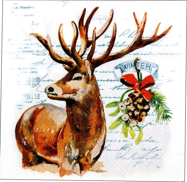 Servietten Winter Stag Servietten Winter Stag