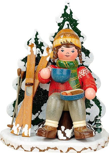 Hubrig Volkskunst Räuchermann Winterkinder Schneeschuhfahrerin Hubrig Volkskunst Räuchermann Winterkinder Schneeschuhfahrerin