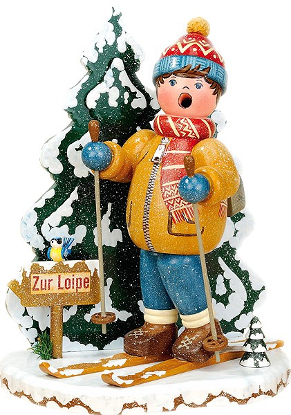 Hubrig Volkskunst Räuchermann Winterkinder Schneeschuhfahrer Hubrig Volkskunst Räuchermann Winterkinder Schneeschuhfahrer