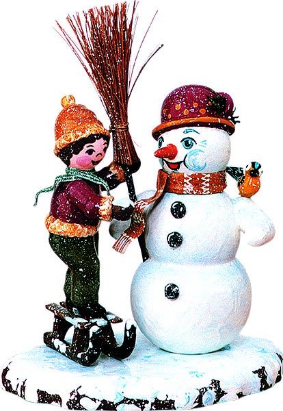 Hubrig Volkskunst Winterkinder - Junge mit Schneemann Hubrig Volkskunst Winterkinder - Junge mit Schneemann