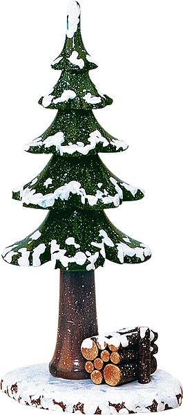 Hubrig Volkskunst Winterkinder - Winterbaum mit Holzstapel Hubrig Volkskunst Winterkinder - Winterbaum mit Holzstapel