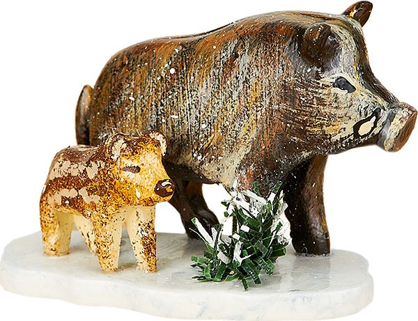 Hubrig Volkskunst Winterkinder - Wildschweine Hubrig Volkskunst Winterkinder - Wildschweine