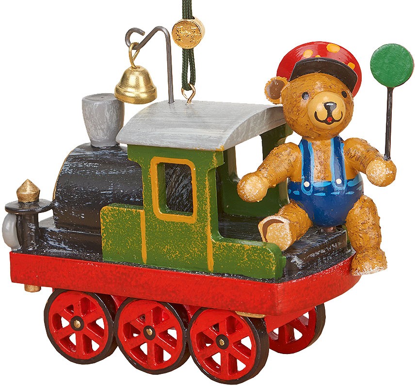 Hubrig Volkskunst Baumbehang Lok mit Teddy Hubrig Volkskunst Baumbehang Lok mit Teddy
