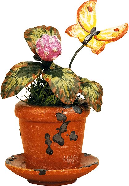Hubrig Volkskunst Miniaturen - Blumentopf Kleeblume