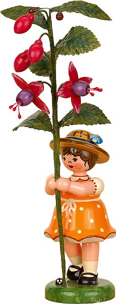 Hubrig Volkskunst Blumenkind - Mädchen mit Fuchsie Hubrig Volkskunst Blumenkind - Mädchen mit Fuchsie