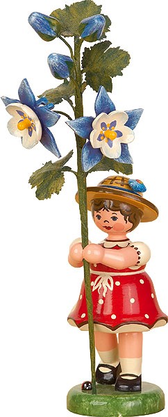 Hubrig Volkskunst Blumenkind - Mädchen mit Akelei Hubrig Volkskunst Blumenkind - Mädchen mit Akelei