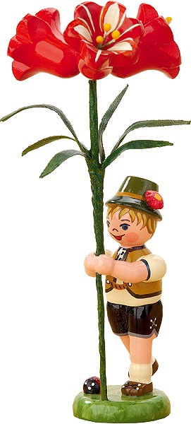 Hubrig Volkskunst Blumenkind - Junge mit Amarylis Hubrig Volkskunst Blumenkind - Junge mit Amarylis