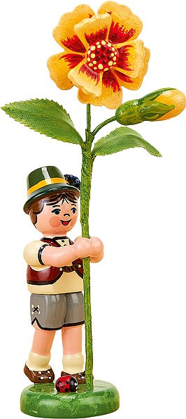 Hubrig Volkskunst Blumenkind - Junge mit Tagetes Hubrig Volkskunst Blumenkind - Junge mit Tagetes