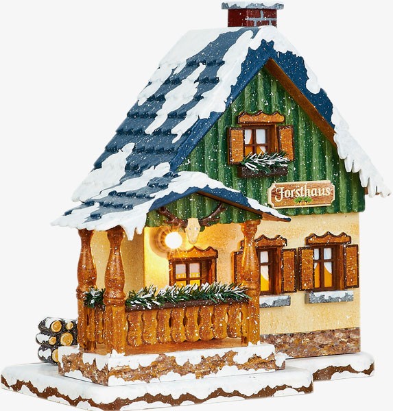 Hubrig Volkskunst Winterkinder - Winterhaus Forsthaus