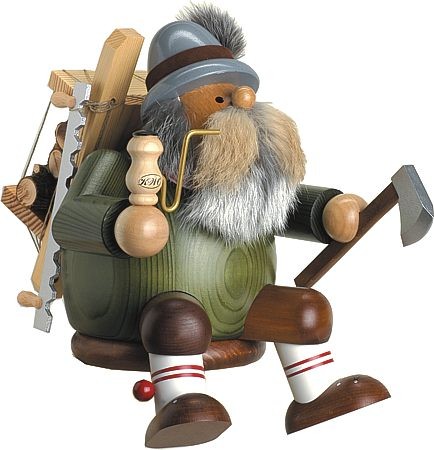 KWO großer Kantenhocker-Räuchermann Holzfäller KWO großer Kantenhocker-Räuchermann Holzfäller