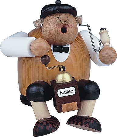 KWO großes Kantenhocker-Räuchermännchen Kaffeesachse KWO großes Kantenhocker-Räuchermännchen Kaffeesachse