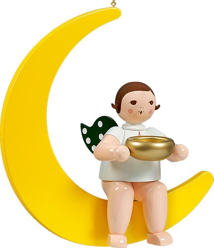 Ellmann großer Engel auf Mond mit Teelicht - hängend, ohne Krone Ellmann großer Engel auf Mond mit Teelicht - hängend, ohne Krone