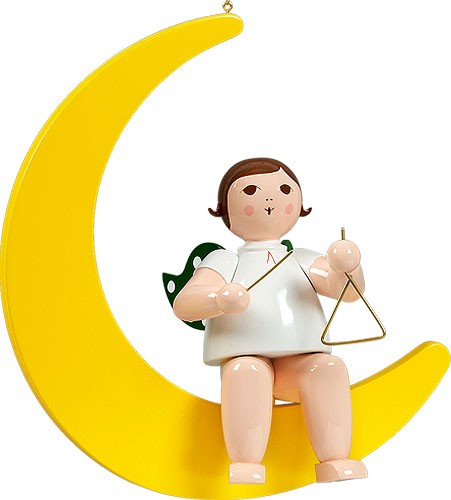 Ellmann großer Engel auf Mond mit Triangel - hängend, ohne Krone Ellmann großer Engel auf Mond mit Triangel - hängend, ohne Krone