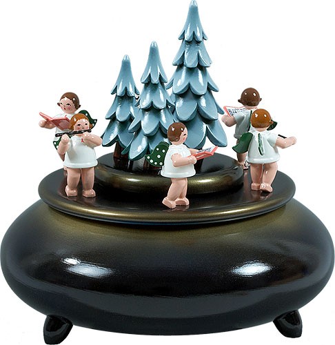 Ellmann Spieldose - Adventsänger / blau-gold Ellmann Spieldose - Adventsänger / blau-gold