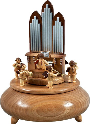Ellmann Spieldose - Orgel mit Engel / 6 Bläser / natur Ellmann Spieldose - Orgel mit Engel / 6 Bläser / natur