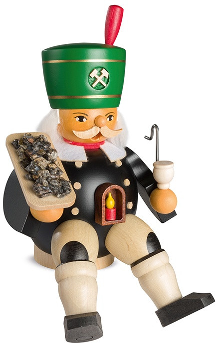 Kleinkunst Müller Räuchermann sitzend Bergmann Erz Kleinkunst Müller Räuchermann sitzend Bergmann Erz