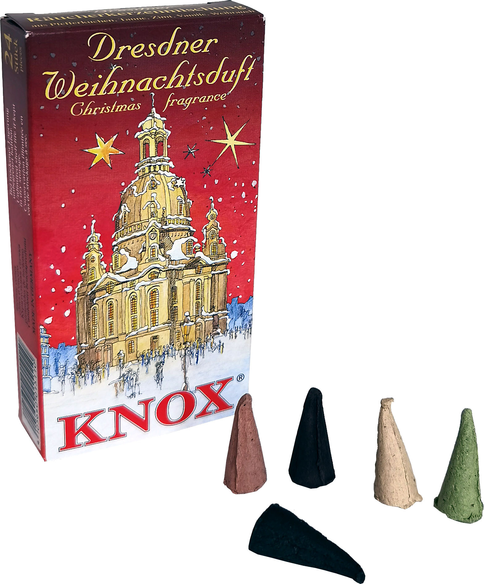 KNOX Räucherkerzen - Städteduft - Dresdner Weihnachtsduft, rot KNOX Räucherkerzen - Städteduft - Dresdner Weihnachtsduft, rot