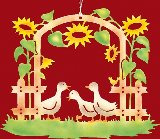 Taulin Fensterbild farbig Entenfamilie Taulin Fensterbild farbig Entenfamilie