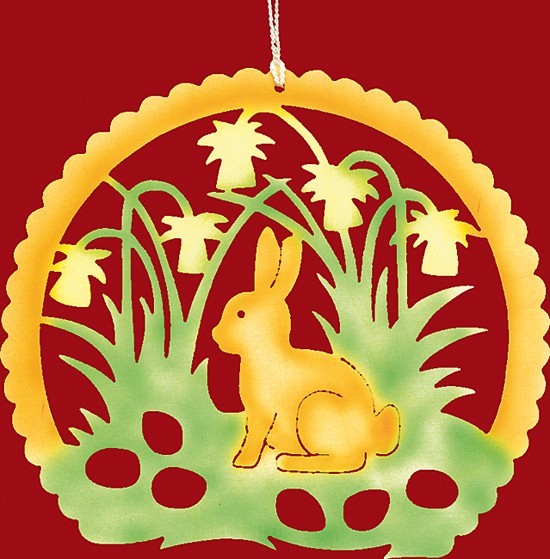 Taulin Fensterbild Ostern Häschen im Narzissenbeet - farbig Taulin Fensterbild Ostern Häschen im Narzissenbeet - farbig
