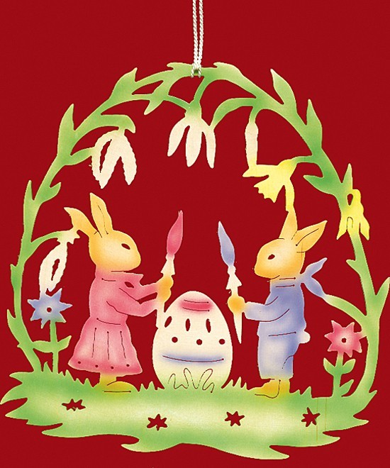 Taulin Fensterbild Ostern Hasenmaler - farbig Taulin Fensterbild Ostern Hasenmaler - farbig