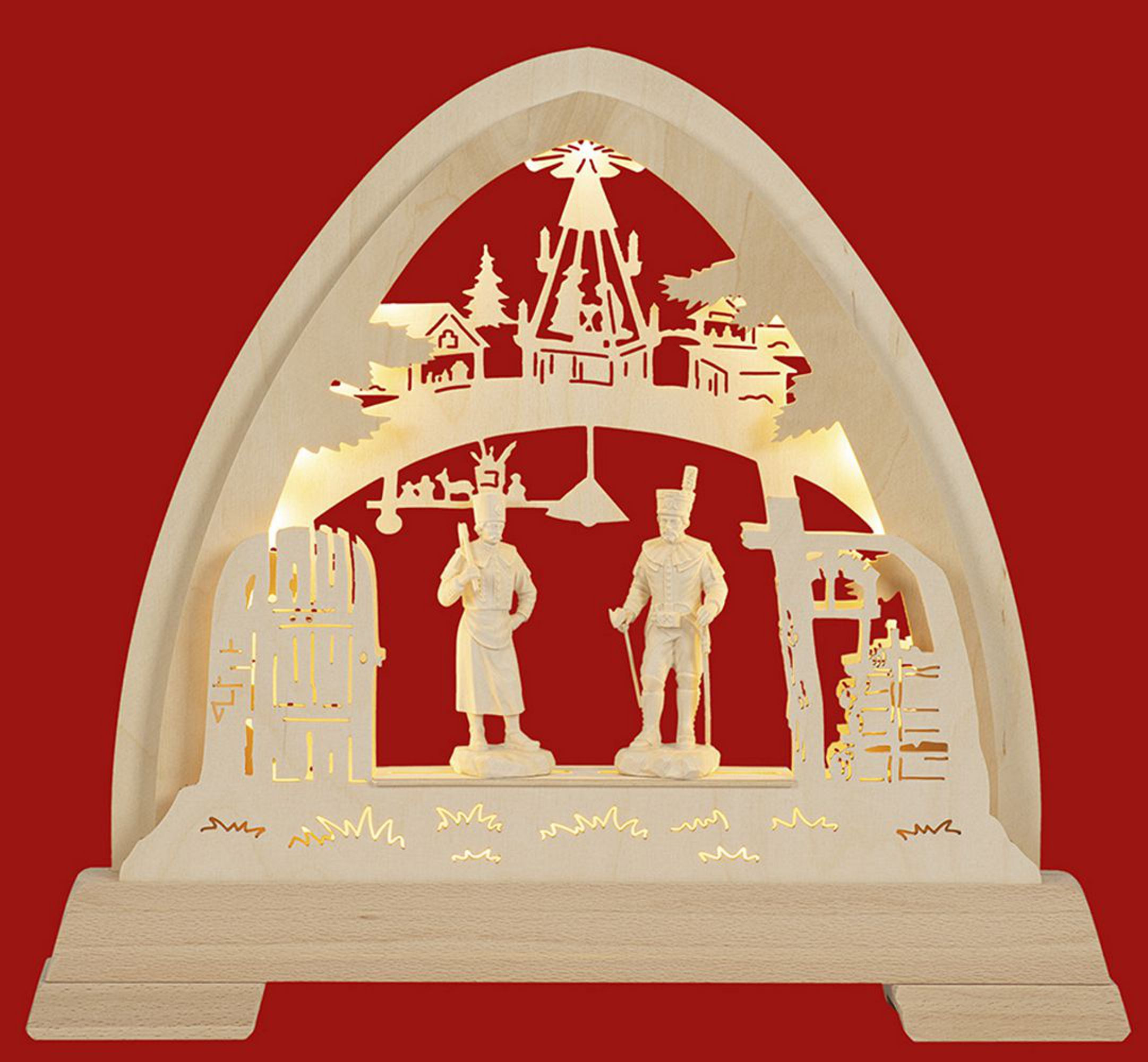 gotischer Bogen Weihnachtsstube - Bergmänner, natur gotischer Bogen Weihnachtsstube - Bergmänner, natur