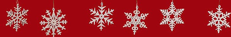 Taulin Baumbehang Schneekristalle - geflittert, 6er-Set Taulin Baumbehang Schneekristalle - geflittert, 6er-Set