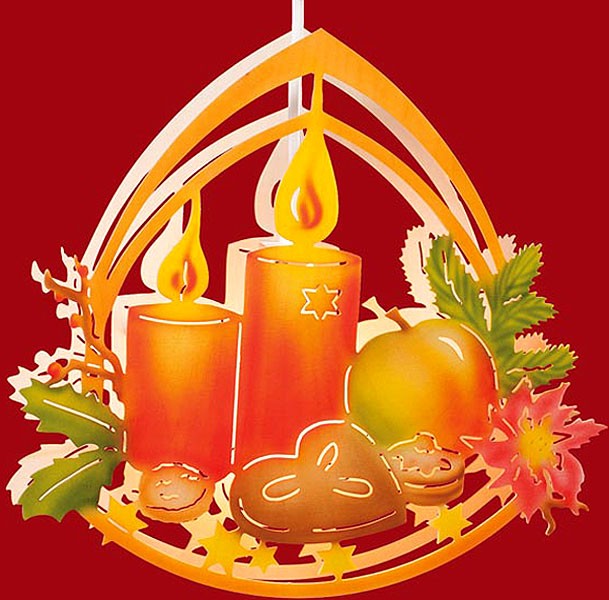Taulin beleuchtetes Fensterbild Adventsschale - farbig Taulin beleuchtetes Fensterbild Adventsschale - farbig