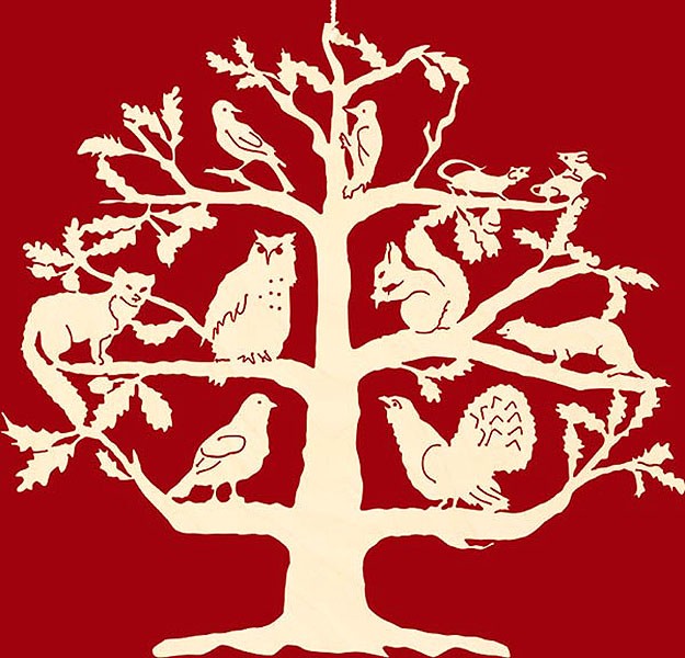 Taulin Fensterbild Baum mit Tieren Taulin Fensterbild Baum mit Tieren