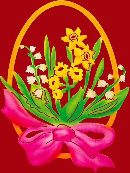 Taulin Fensterbild Ostern Ei mit Blume und Schleife - rose Taulin Fensterbild Ostern Ei mit Blume und Schleife - rose