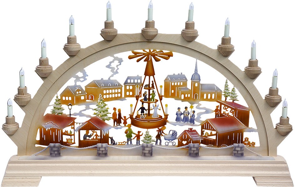 Taulin elektr. Schwibbogen Weihnachtsmarkt, farbig Taulin elektr. Schwibbogen Weihnachtsmarkt, farbig
