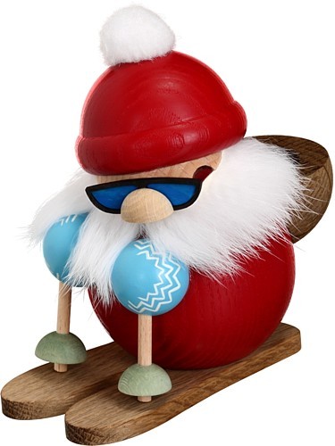 Seiffener Volkskunst eG Kugelräucherfigur Nikolaus läuft Ski