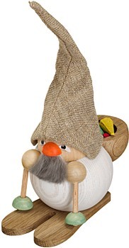 Seiffener Volkskunst eG Kugelräucherfigur Waldzwerg auf Ski Seiffener Volkskunst eG Kugelräucherfigur Waldzwerg auf Ski