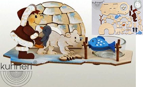 Bastelset Teelichthalter Eskimo Bastelset Teelichthalter Eskimo