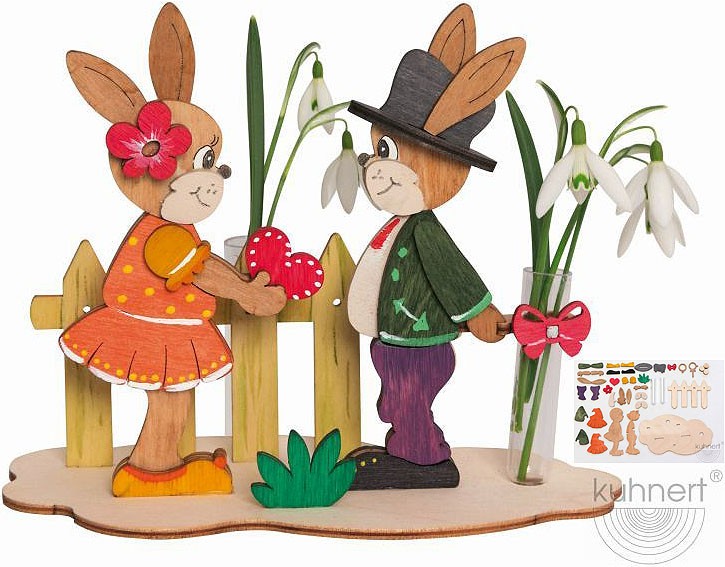 Drechslerei Kuhnert Bastelset Hasen mit Blumen Drechslerei Kuhnert Bastelset Hasen mit Blumen