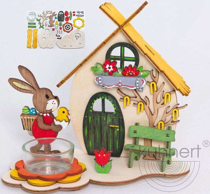 Drechslerei Kuhnert Bastelset Teelichthalter Osterhaus Drechslerei Kuhnert Bastelset Teelichthalter Osterhaus