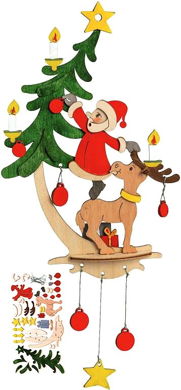 Drechslerei Kuhnert Bastelset Fensterbild Weihnachtsmann mit Elch Drechslerei Kuhnert Bastelset Fensterbild Weihnachtsmann mit Elch