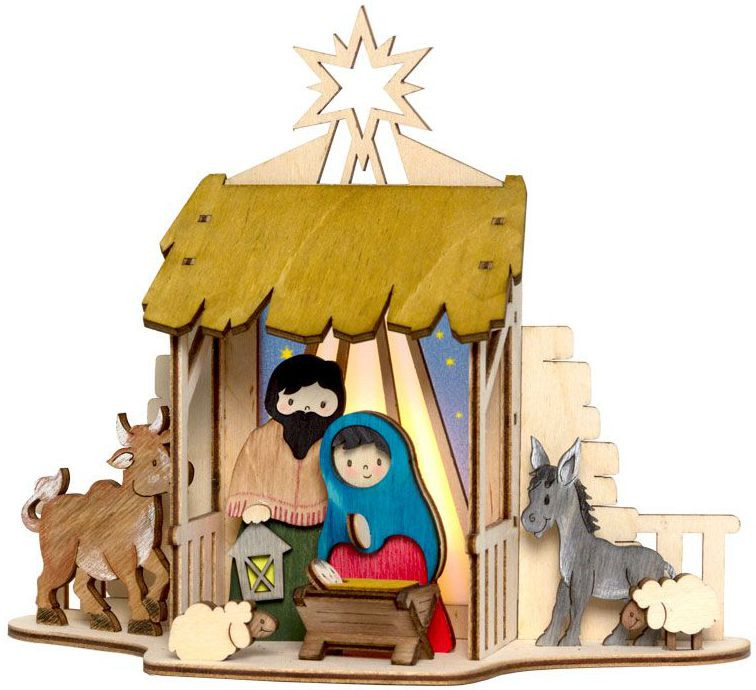 Drechslerei Kuhnert Bastelset Teelichthalter Krippe - Heilige Familie Drechslerei Kuhnert Bastelset Teelichthalter Krippe - Heilige Familie