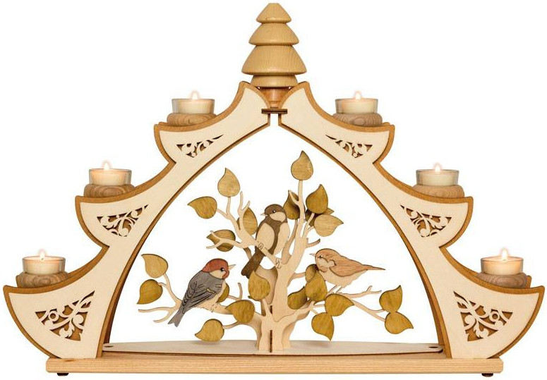 Drechslerei Kuhnert Bastelset Lichterbogen mit Motiv Vogel Drechslerei Kuhnert Bastelset Lichterbogen mit Motiv Vogel