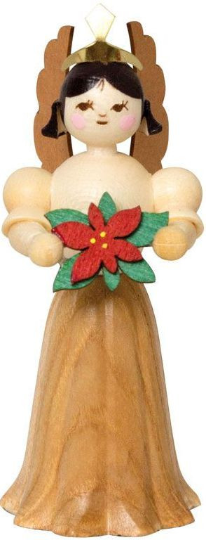 Drechslerei Kuhnert Konzertengel mit Weihnachtsstern, natur Drechslerei Kuhnert Konzertengel mit Weihnachtsstern, natur